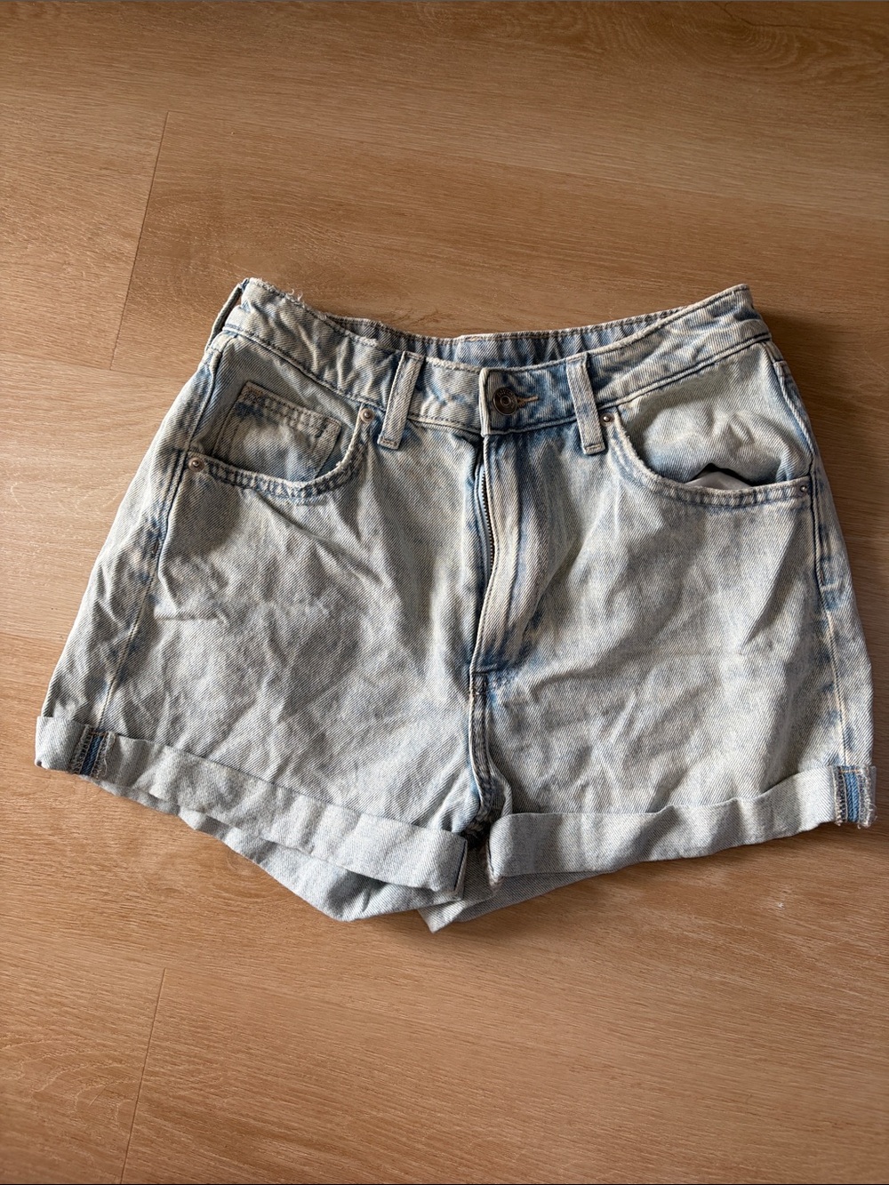 Divided Light Blue Cuffed Denim Shorts